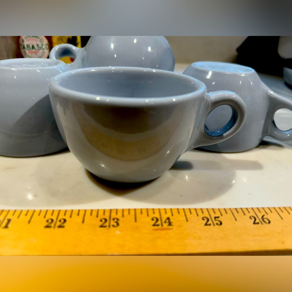 Vintage MCM Buffalo China tea coffee espresso Lune Blue cups
